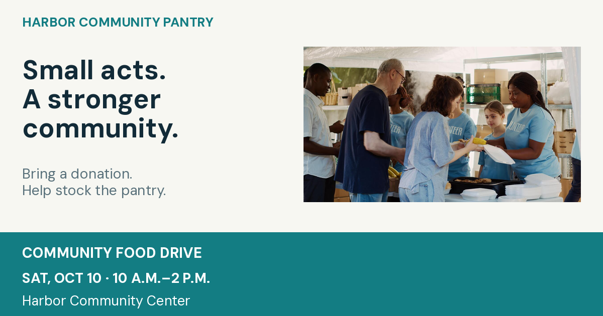 Sample food-drive social artwork, landscape layout
