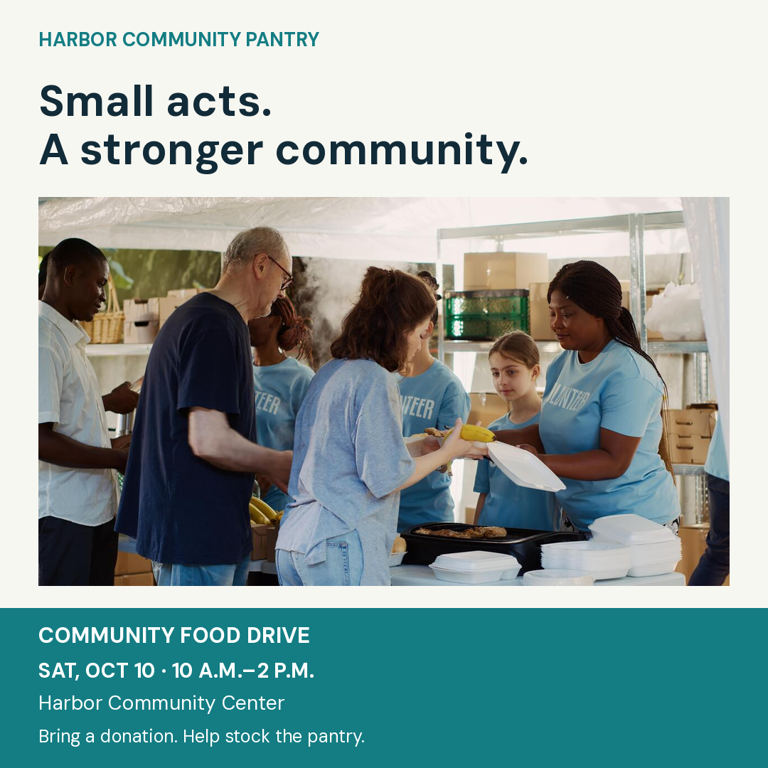 Sample food-drive social artwork, square layout