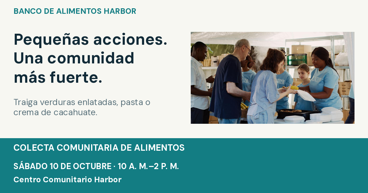 Diseño en español para una colecta comunitaria de alimentos